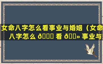 女命八字怎么看事业与婚姻（女命八字怎么 💐 看 🌻 事业与婚姻的关系）